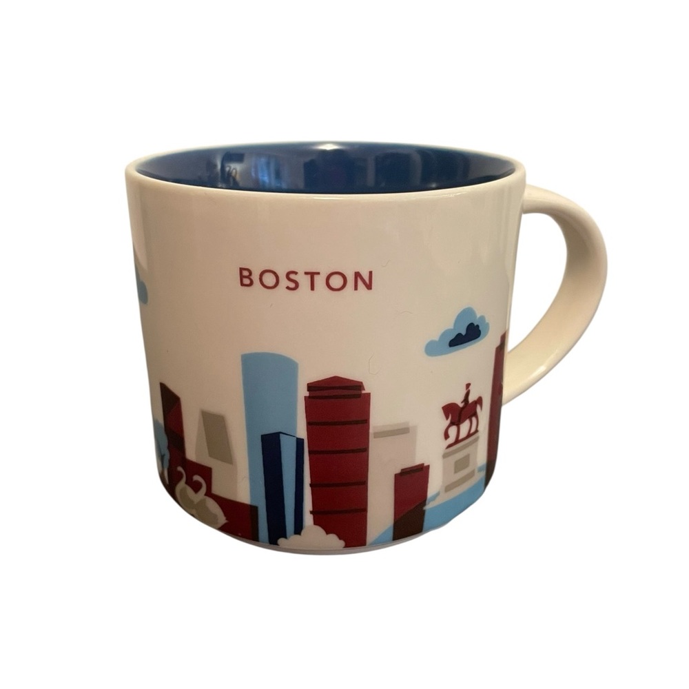 Starbucks Boston You Are Here Collection Coffee Mug 14oz Blue Interior 2017